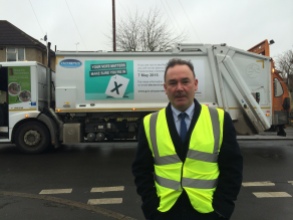 Jon Cruddas MP out on the dust carts